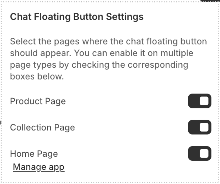 Floating Button Settings