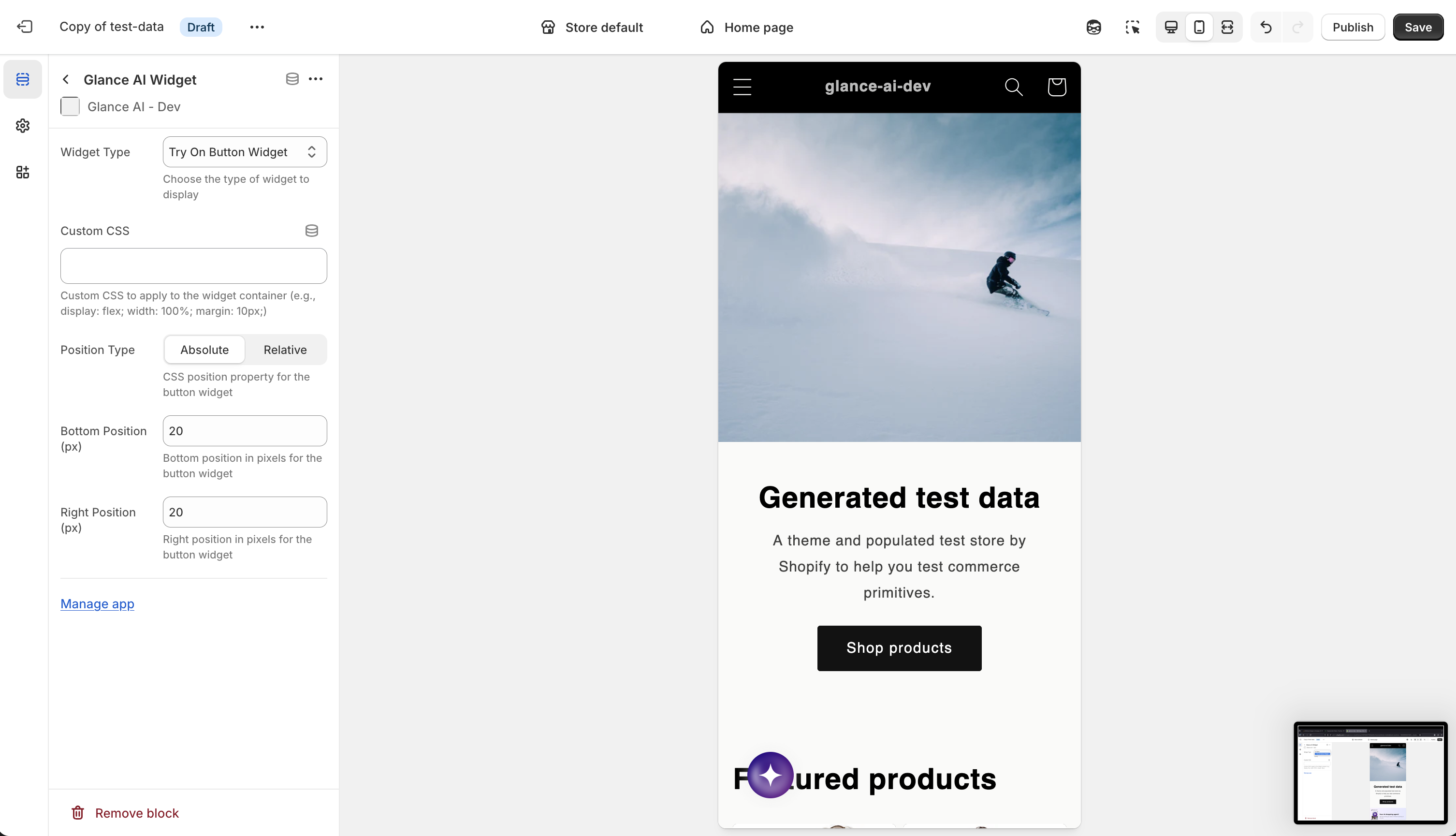 Configure Button Widget