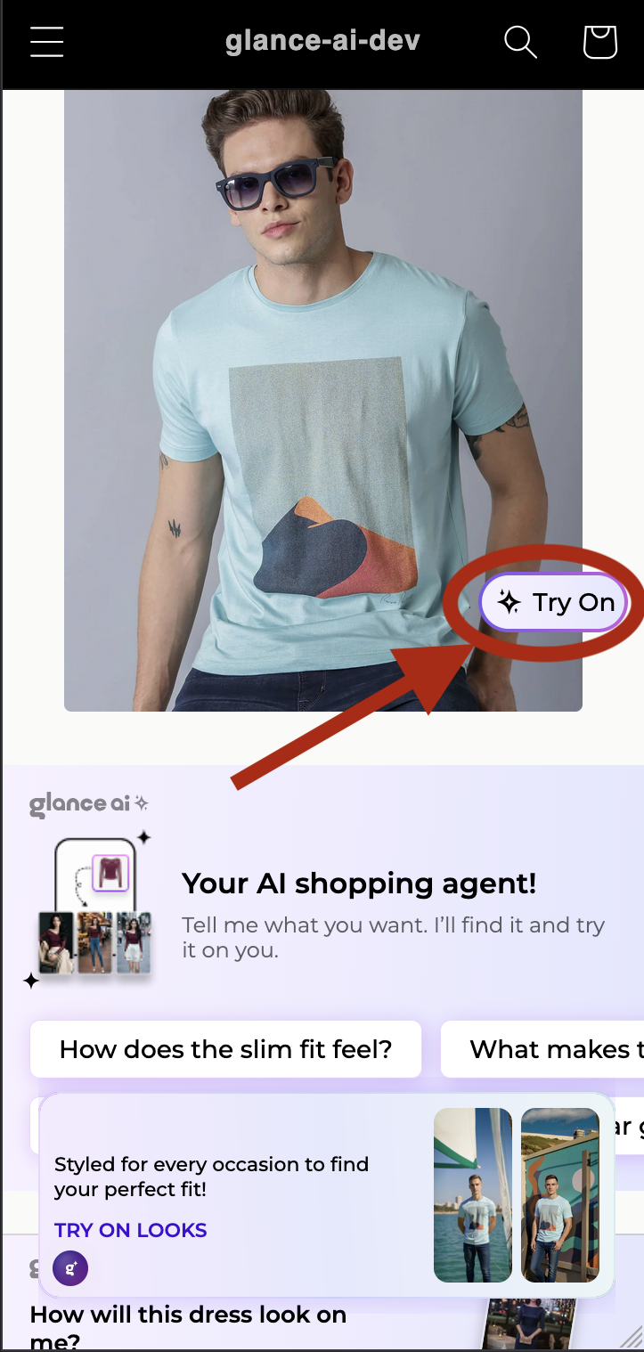 Try On Button Widget